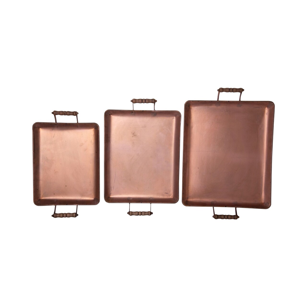 Creative Design Set of 3 Bronze Satin Finished Rectangular Trays 22"